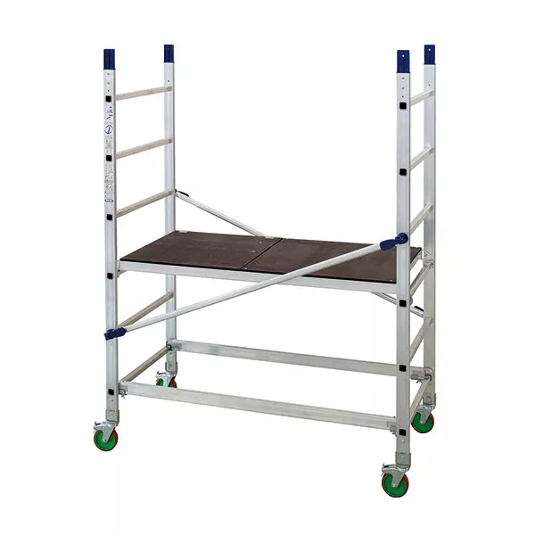 Echafaudage roulant alu - Embase pliante - Hauteur de travail max 3.00m
